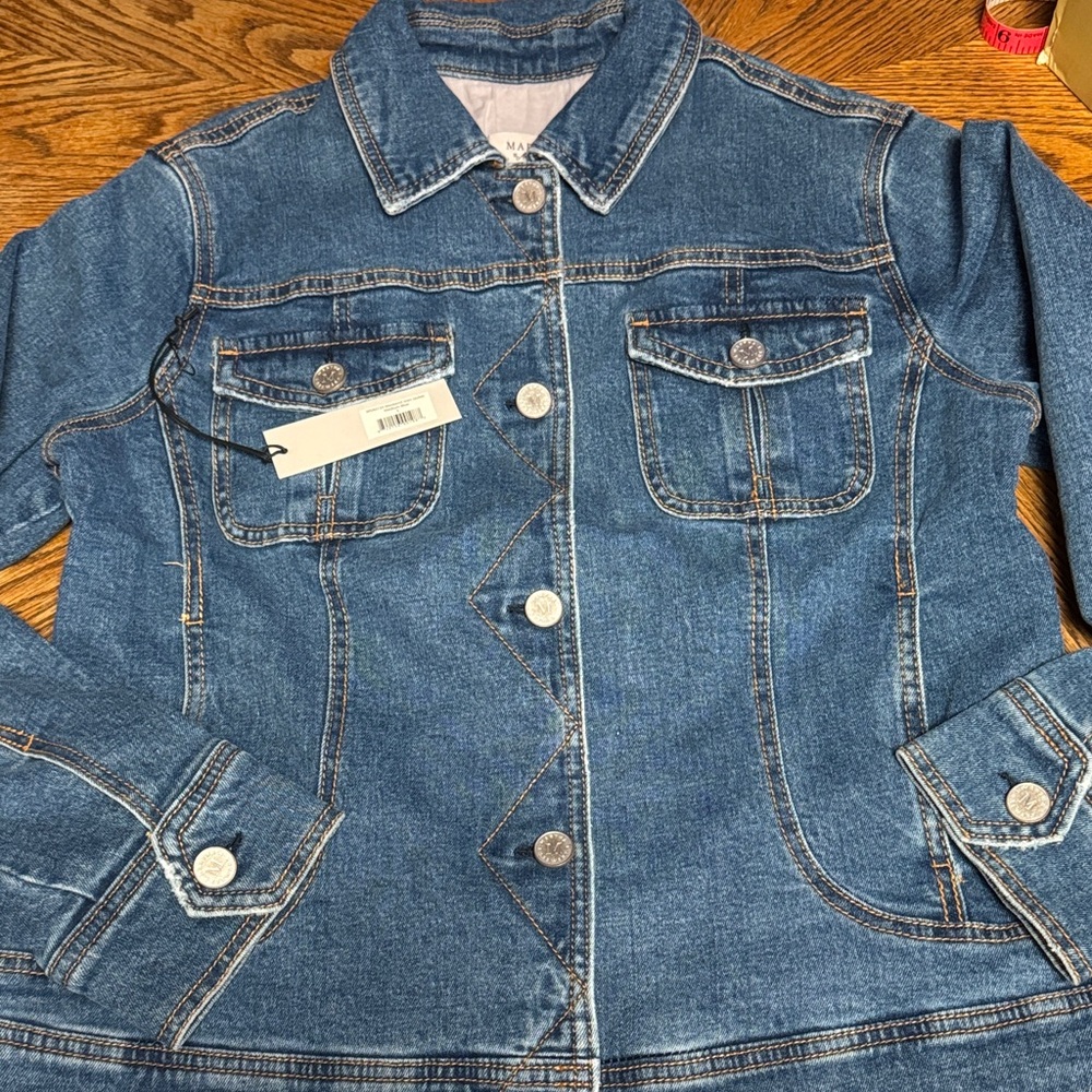 Martha Stewart NWT LINED WELL MADE Classic Blue Denim heavy JEAN Jacket